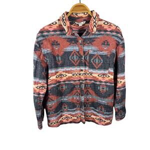Mountain and Isles Aztec Flannel Button Down LARGE